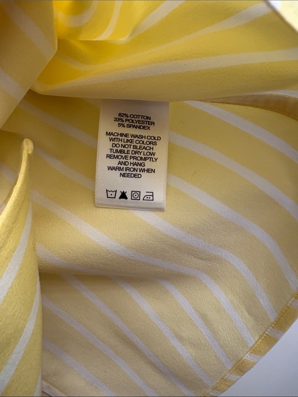 Foxcroft Yellow and White Striped Button-Down Shirt - Picture 3 of 5